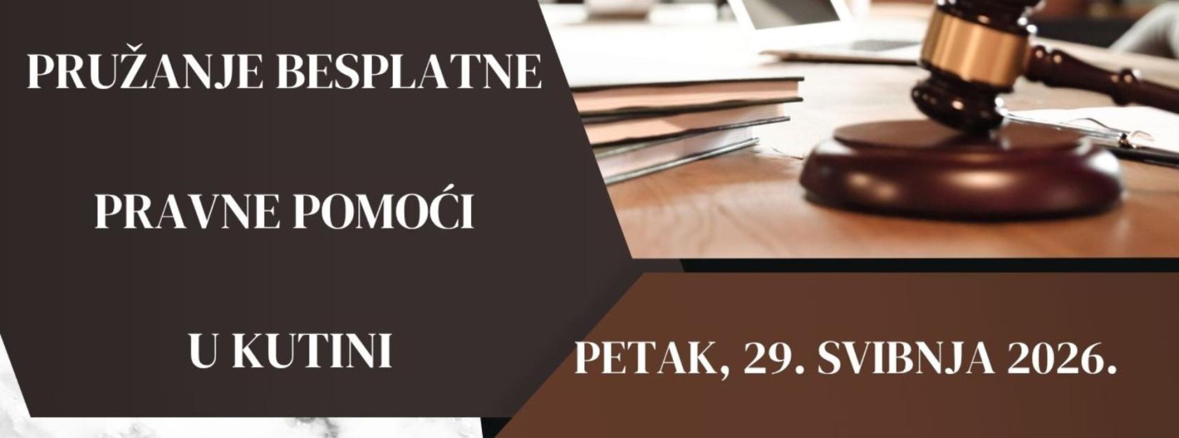 Pravna klinika ponovno dolazi u Kutinu, u petak, 29. svibnja 2026. godine