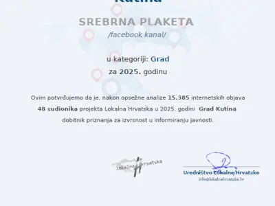 SREBRNA PLAKETA LOKALNE HRVATSKE