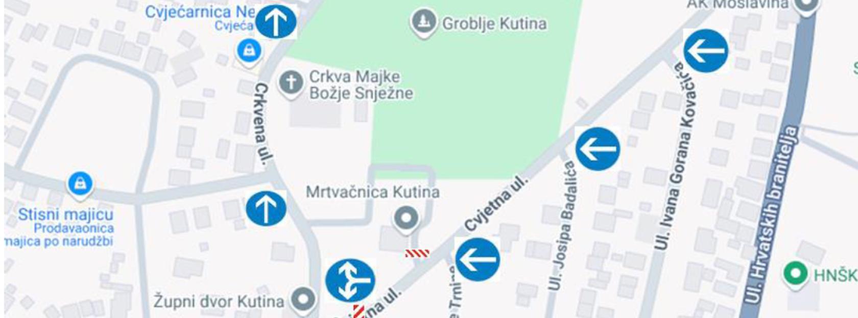 Obavijest - Privremena regulacija prometa za blagdan Svih Svetih 1. i 2. studenoga